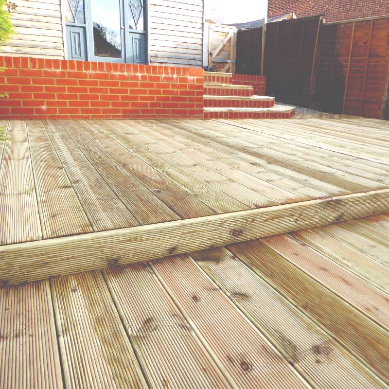 Pressure Treated Timber Decking Boards | 4.8m x 120mm x 28mm | 1501A